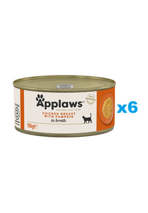 Applaws Natural Cat Food Chicken Breast with Pumpkin 6x156 g mokra karma dla kotów kurczak z dynią w bulionie