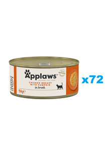 APPLAWS Natural Cat Food Chicken Breast with Pumpkin in Broth 72x156 g pierś z kurczaka i dynia w bulionie dla kotów