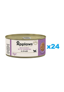 APPLAWS Natural Cat Food Mackerel with Sardine in Broth 24x70 g makrela i sardynka w bulionie dla kotów