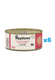 Applaws Natural Cat Food Chicken Breast with Duck 6x70 g mokra karma dla kotów kurczak z indykiem