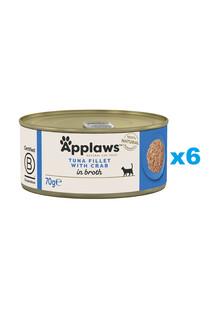 Applaws Natural Cat Food Tuna Fillet with Crab 6x70 g mokra karma dla kotów tuńczyk z krabem w bulionie