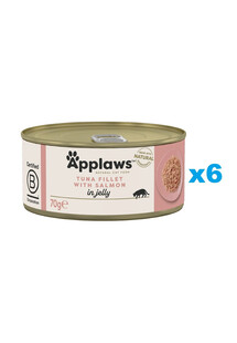 APPLAWS Natural Cat Food Tuna Fillet with Salmon in Jelly 6x70g tuńczyk i łosoś w galarecie dla kotów