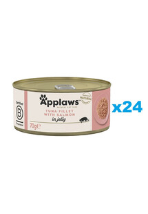 APPLAWS Natural Cat Food Tuna Fillet with Salmon in Jelly  24x70g tuńczyk i łosoś w galarecie dla kotów