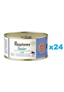 APPLAWS Natural Cat Food Senior Tuna Fillet with Sardine in Jelly 24x70 g tuńczyk z sardynką w galaretce dla starszych kotów