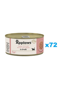 APPLAWS Natural Cat Food Tuna with Salmon in Broth 72x70 g tuńczyk z łososiem w bulionie dla kotów