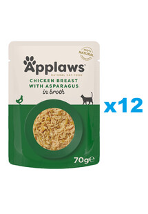 Applaws Natural Cat Food Chicken Breast & Asparagus 12x70 g mokra karma dla kotów z kurczakiem i szparagami w bulionie