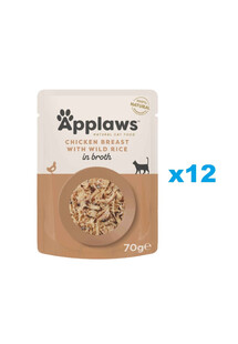 Applaws Natural Cat Food Chicken Breast & Wild Rice 12x70 g mokra karma dla kotów z kurczakiem i dzikim ryżem w bulionie