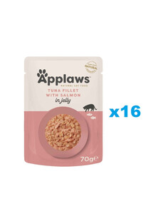 APPLAWS Natural Cat Food Pouch Tuna Fillet with Salmon in Jelly 16x70 g filet z tuńczyka z łososiem w galaretce dla kotów