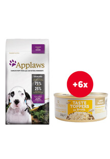 APPLAWS Puppy Large Breed Chicken 2kg z kurczakiem dla szczeniąt dużych ras + Pierś z kurczaka w bulionie 6 x 156 g GRATIS