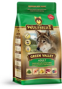 WOLFSBLUT Green Valley Adult 12,5 kg karma z jagnięciną, łososiem i warzywami dla psów