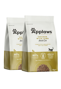 APPLAWS Dry cat Adult kurczak i jagnięcina karma dla dorosłych kotów 15 kg (2 x 7,5 kg)