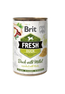 BRIT FRESH Duck with millet Kaczka i proso 400 g mokra karma dla psów