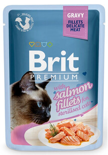 BRIT Premium Cat Delicate fillets in gravy Salmon 24x85g dla kotów sterelizowanych z łososiem