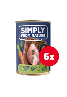 SIMPLY FROM NATURE Mokra karma dla psa Bażant z marchewką 6 x 400 g + przysmak GRATIS