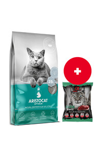 ARISTOCAT Optimum Natural 25 l bentonitowy żwirek o naturalnym zapachu dla kota + ALPHA SPIRIT Przysmak w kostce dla kota kaczka 50 g GRATIS