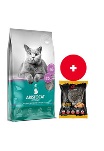 ARISTOCAT Optimum Lawendowy 25 l bentonitowy żwirek o zapachu lawendy dla kota + ALPHA SPIRIT Przysmak w kostce dla kota kurczak 50 g GRATIS