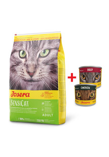 JOSERA SensiCat dla wrażliwych kotów 10 kg + 2 x puszka mix 200 g GRATIS