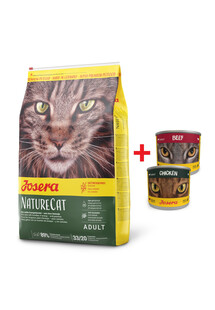 JOSERA Nature Cat karma bezzbożowa dla kota 10 kg + 2 x puszka mix 200 g GRATIS