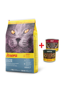 JOSERA Cat Leger dla kotów mało aktywnych i po kastracji 10 kg + 2 x puszka mix 200 g GRATIS