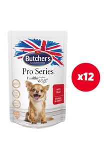 BUTCHER'S ProSeries Dog z wołowiną kawałki w sosie 12 x 100 g