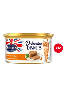 BUTCHER'S Classic Delicious Dinners z kurczakiem i indykiem mus 12 x 85 g