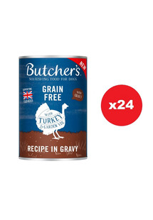 Butcher's Original Recipe in Gravy, kawałki z indykiem w sosie, 24x400g - mokra karma dla psa