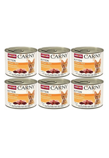 ANIMONDA Carny Kitten Poultry and Beef mokra karma dla kociąt z drobiem i wołowiną 6x200 g