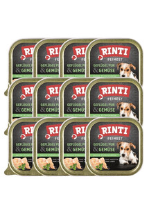 RINTI Feinest Poultry Pure&Vegetables 12x150 g Karma mokra dla psów Ddrób i warzywa