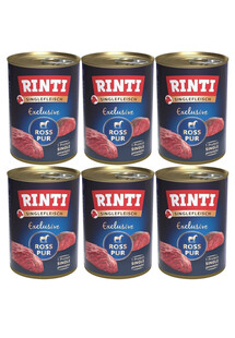 RINTI Singlefleisch Exclusive Horse Pure 6x400 g monobiałkowa mokra karma dla psów Konina