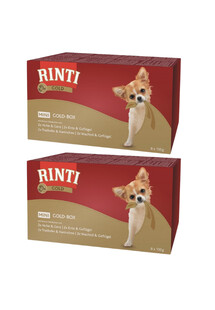 RINTI Gold Multibox Mini tacka 16x100g kurczak i gęś, indyk i królik, kaczka i drób, przepiórka i drób dla małych psów