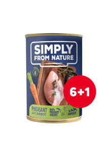 SIMPLY FROM NATURE Mokra karma dla psa Bażant z marchewką 6 x 400 g + 1 GRATIS