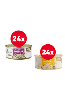 APPLAWS Taste Toppers Pierś z kurczaka i kaczka 24 x 156 g + Pierś z kurczaka w bulionie 24 x 156 g GRATIS