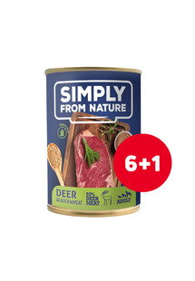 SIMPLY FROM NATURE Mokra karma dla psa Jeleń z kaszą gryczaną 6 x 400 g + 1 GRATIS