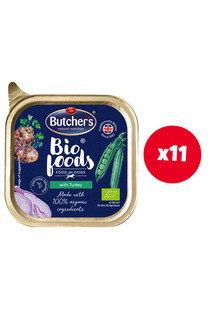 Butcher's Bio Foods Dog z indykiem pasztet 11x150g