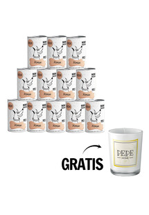 PAKA ZWIERZAKA PEPE Horse 99% (koń) 12 x 400g monoproteinowa karma + świeca GRATIS