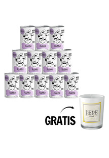 PAKA ZWIERZAKA PEPE Rabbit (królik) 12 x 400g monoproteinowa karma + świeca GRATIS