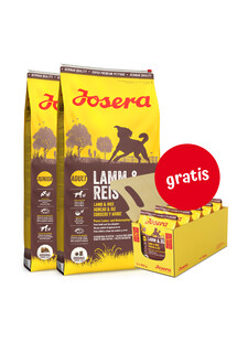 JOSERA Lamm&Reis 2 x 12,5kg dla dorosłych psów z jagnięciną + 5 x 900g GRATIS