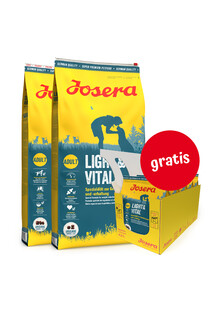 JOSERA Light&Vital 2 x 12,5kg dla dorosłych psów wspomagająca redukcję masy ciała + 5 x 900g GRATIS