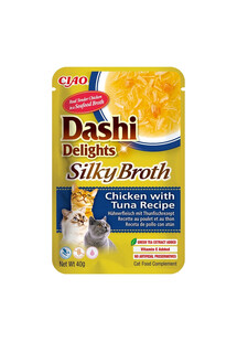 INABA Cat Dashi Delights Silky Broth Uzupełniająca karma dla kotów z kurczakiem i tuńczykiem 40g