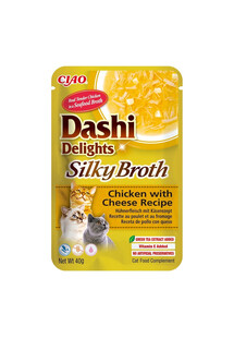 INABA Cat Dashi Delights Silky Broth Uzupełniająca karma dla kotów z kurczakiem i serem 40g