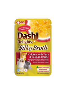 INABA Cat Dashi Delights Silky Broth Uzupełniająca karma dla kotów z kurczakiem, tuńczykiem i łososiem 40g