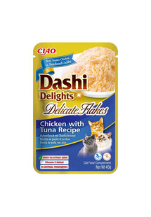 INABA Cat Dashi Delights Delicate Flakes Uzupełniająca karma dla kotów z kurczakiem i tuńczykiem 40g