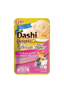 INABA Cat Dashi Delights Delicate Flakes Uzupełniająca karma dla kotów z kurczakiem i łososiem 40g