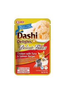 INABA Cat Dashi Delights Delicate Flakes Uzupełniająca karma dla kotów z kurczakiem, tuńczykiem i łososiem 40g