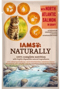 IAMS Naturally Adult Cat with North Atlantic Salmon in Gravy 85 g mokra karma w sosie dla kota