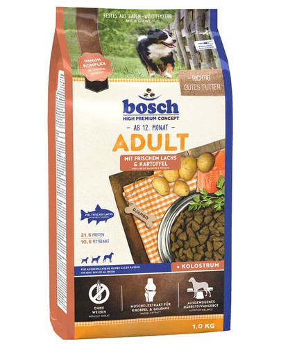 BOSCH Adult łosoś i ziemniaki 1 kg - karma sucha dla dorosłych psów o standardowym poziomie aktywności