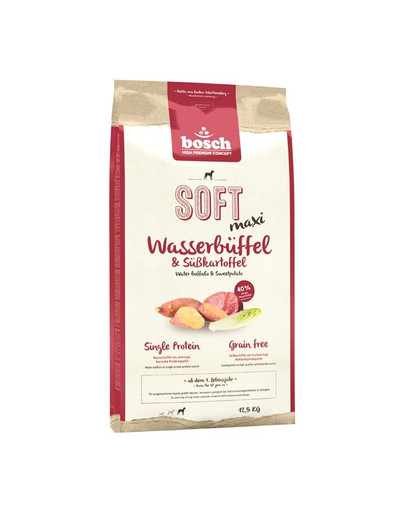 BOSCH Soft Maxi bawół wodny bataty 12,5 kg + naturalne cygara z dzikiem 7 szt.