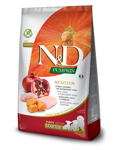 N&D Pumpkin Dog Puppy All Breeds chicken & pomegranate 2.5 kg kurczak i granat dla szczeniąt wszystkich ras