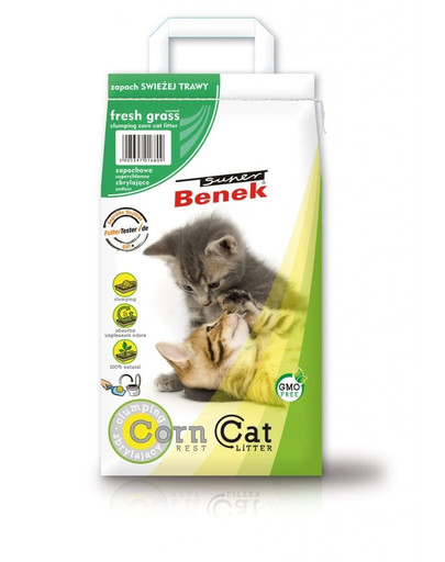 Certech BENEK Super Corn Cat Świeża trawa 25 l x 2 (50 l) - żwirek kukurydziany