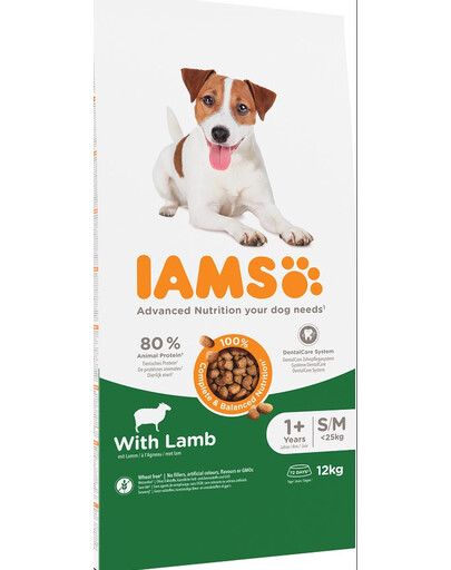 IAMS For Vitality Adult Small & Medium Breed Lamb 12 kg - sucha karma psy małe i średnie